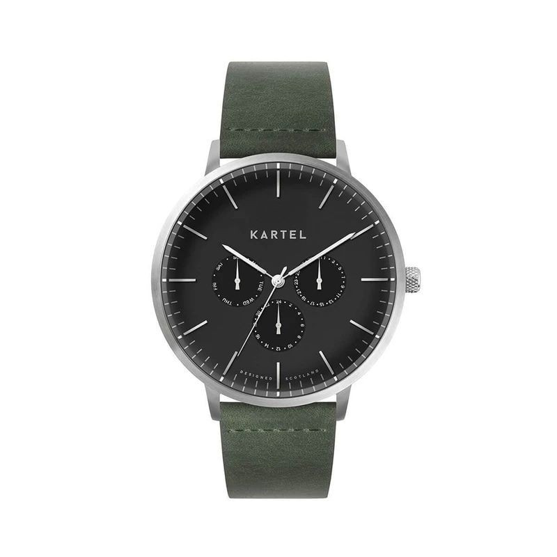 CUILLIN 43MM GREEN LEATHER STRAP WATCH