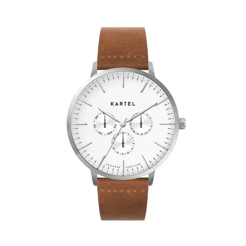 CUILLIN 43MM TAN LEATHER STRAP WATCH