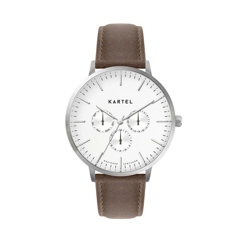 CUILLIN 43MM BROWN LEATHER STRAP WATCH