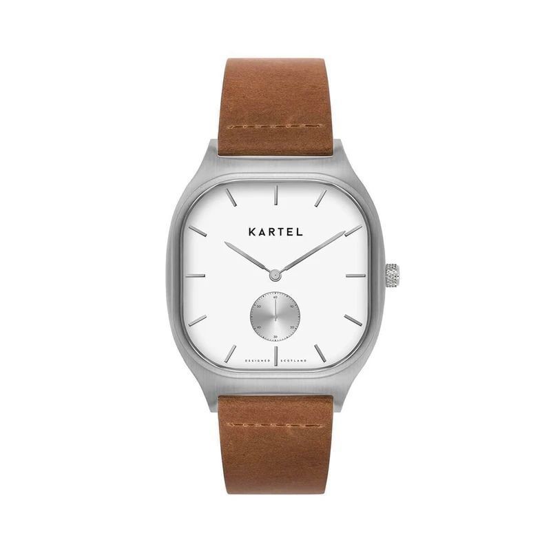 SINCLAIR 42MM TAN LEATHER STRAP WATCH