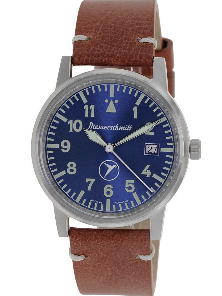 ME-9673BLVIN Men's Watch with Leather Strap blue / brown