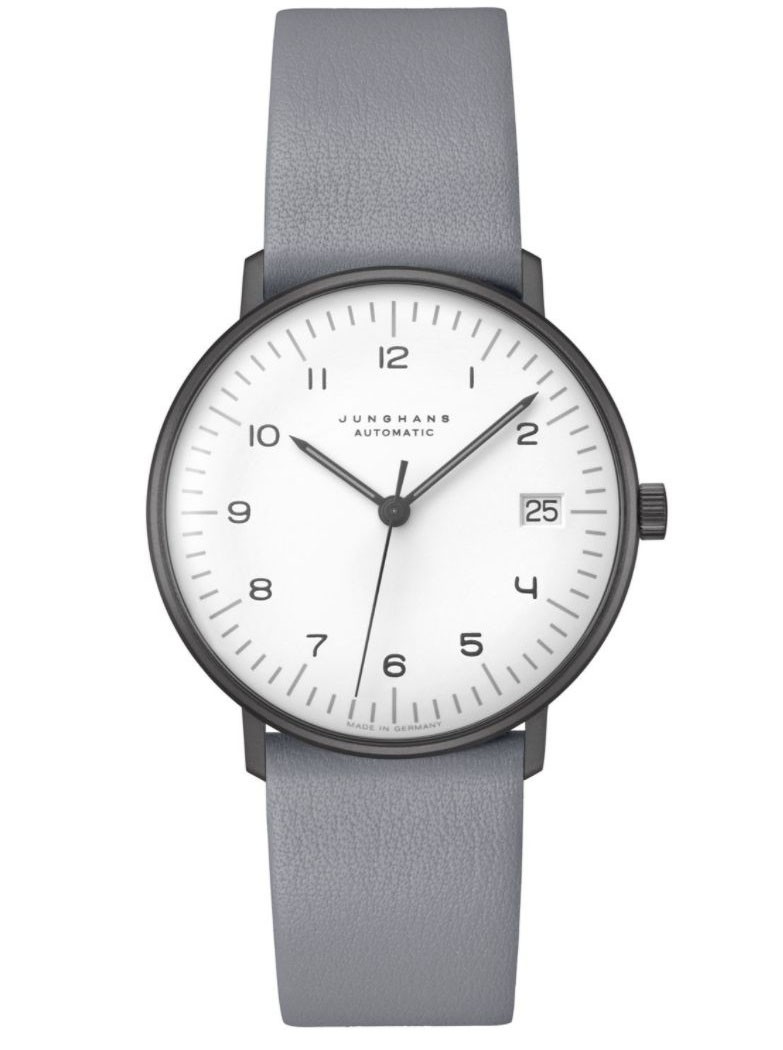 027/4006.04 max bill Wristwatch Small Automatic Grey Leather Strap