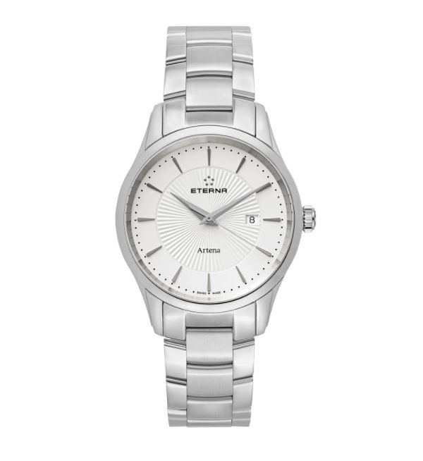 Eterna Men's 2520.41.11.0274 'Artena' Silver Dial Stainless Steel Quartz Swiss Made Watch