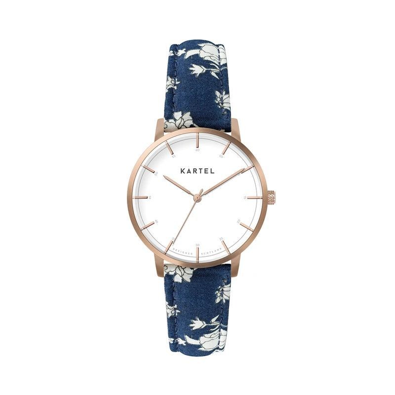 ISLA 34MM BLUE FABRIC STRAP WATCH
