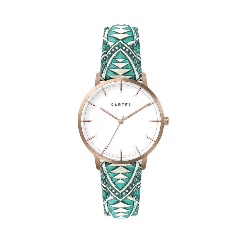 ISLA 34MM BLUE FABRIC STRAP WATCH