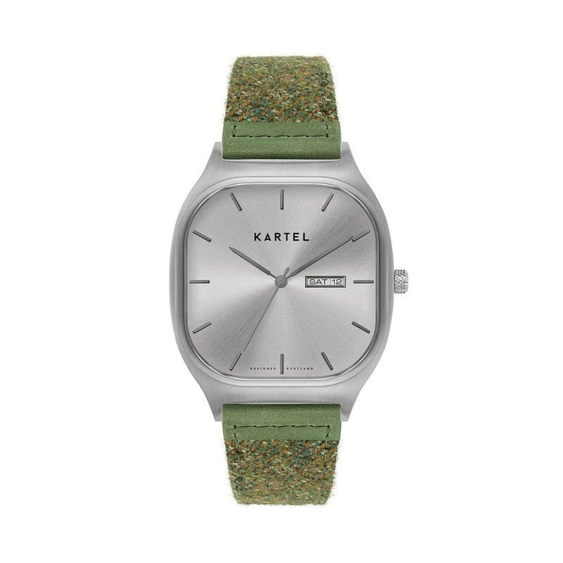 SINCLAIR 42MM GREEN FABRIC STRAP WATCH