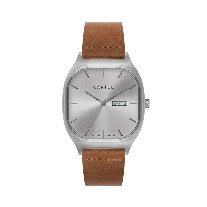 SINCLAIR 42MM TAN LEATHER STRAP WATCH