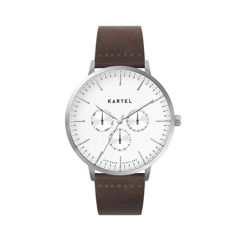 CUILLIN 43MM BROWN LEATHER STRAP WATCH