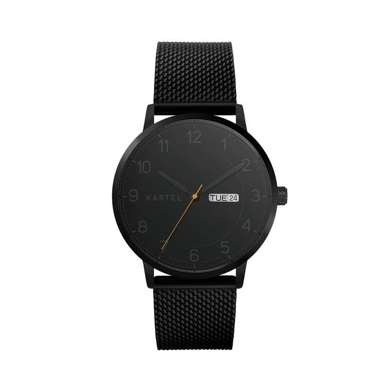 MORRIS 40MM BLACK CHAIN MESH STRAP WATCH