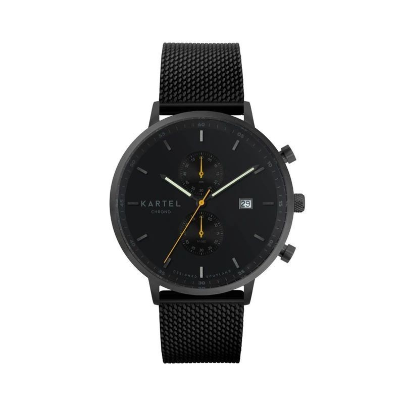 KNOYDART 43MM BLACK CHAIN MESH STRAP WATCH