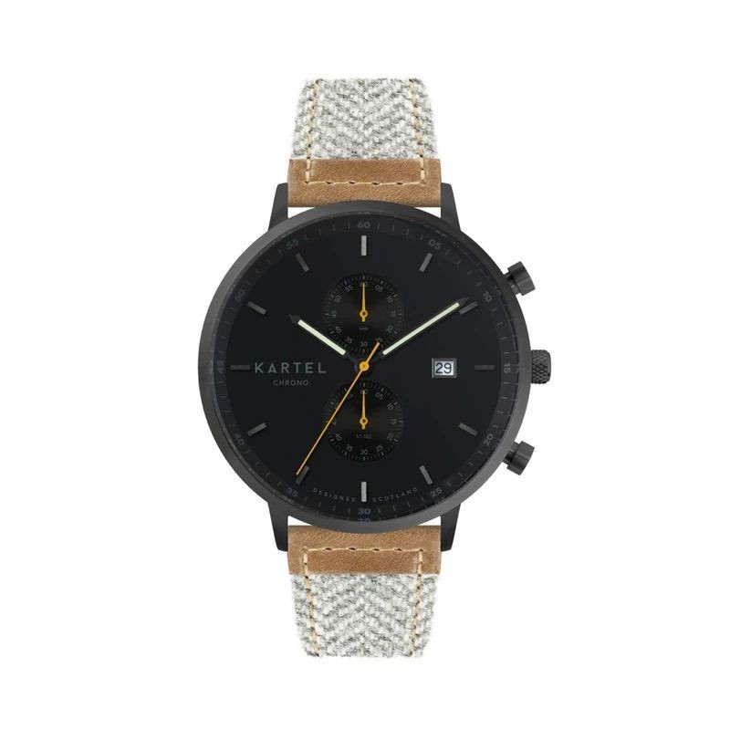 KNOYDART 43MM GREY FABRIC STRAP WATCH