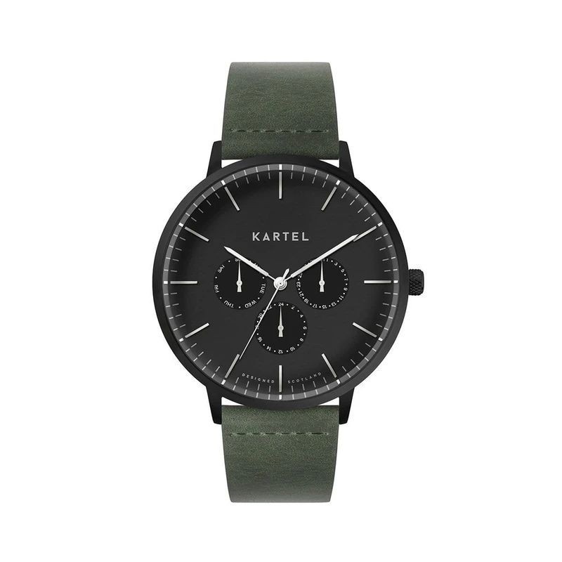 CUILLIN 43MM GREEN LEATHER STRAP WATCH