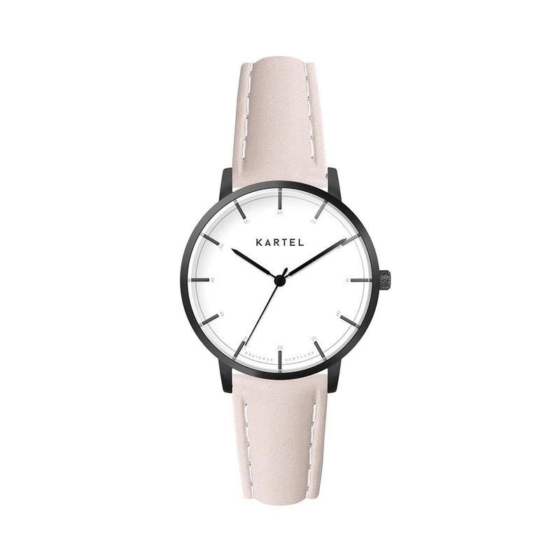 ISLA 34MM PINK LEATHER STRAP WATCH