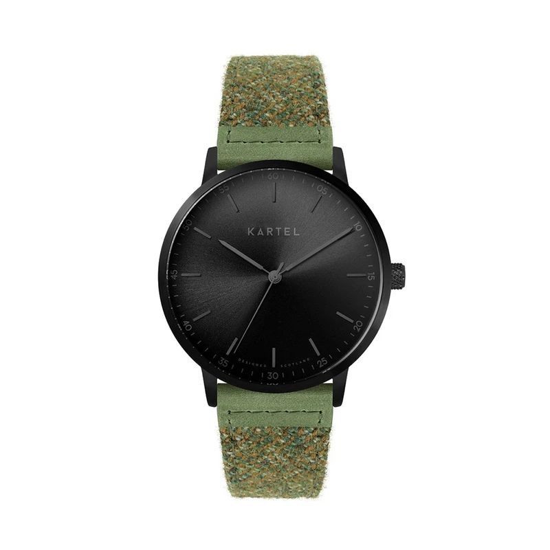 HUME 40MM GREEN FABRIC STRAP WATCH