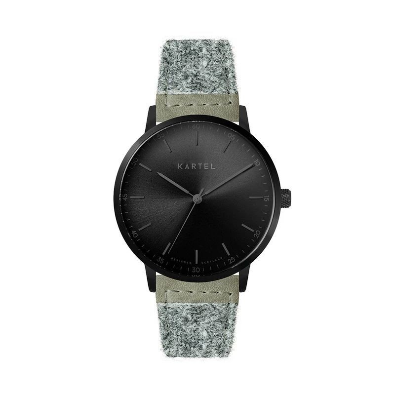 HUME 40MM GREY HARRIS TWEED STRAP WATCH