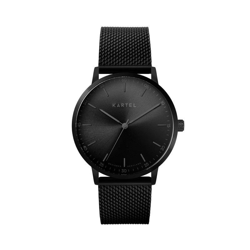 HUME 40MM BLACK CHAIN MESH STRAP WATCH