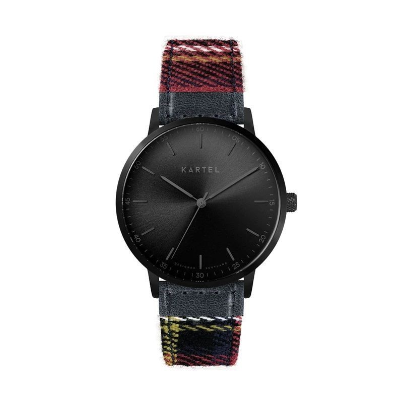 HUME 40MM RED TARTAN STRAP WATCH
