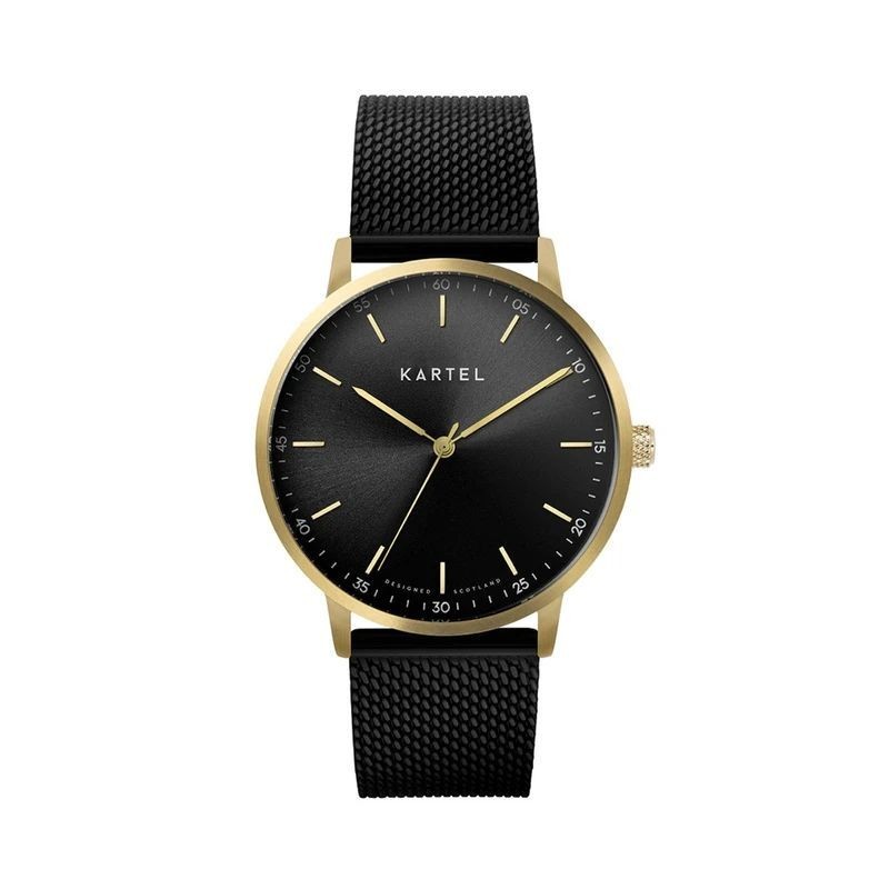 HUME 40MM BLACK CHAIN MESH STRAP WATCH