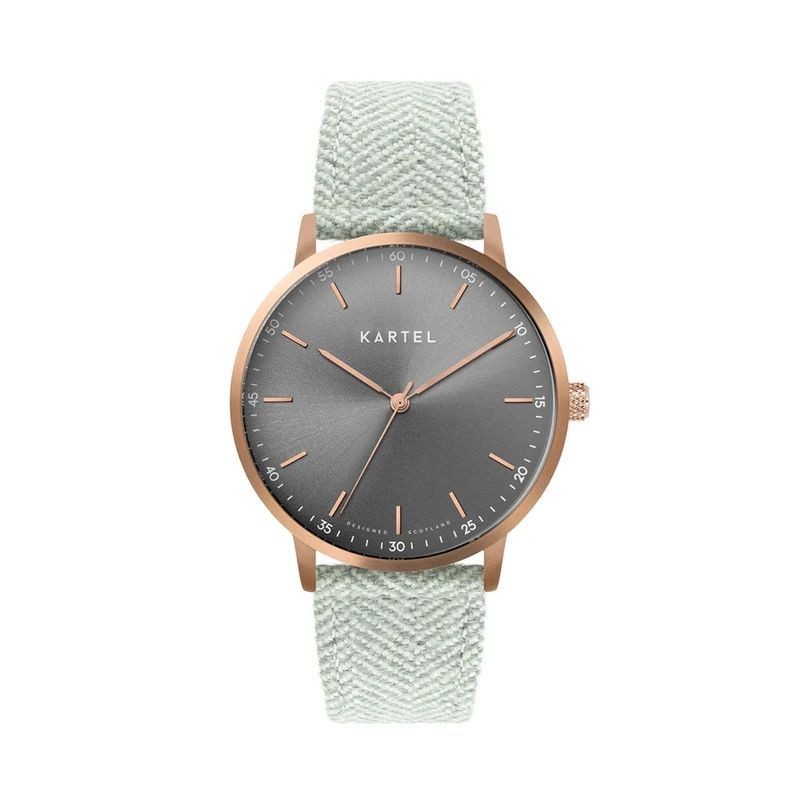 HUME 40MM ROSE GOLD FABRIC STRAP WATCH