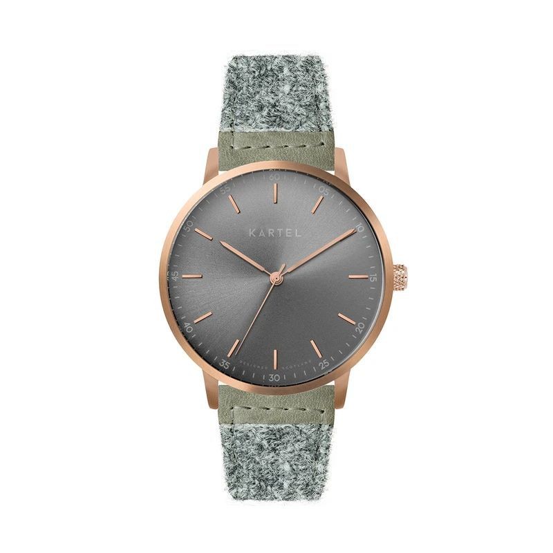 HUME 40MM GREY HARRIS TWEED STRAP WATCH