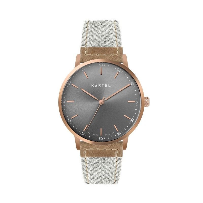 HUME 40MM GREY FABRIC STRAP WATCH