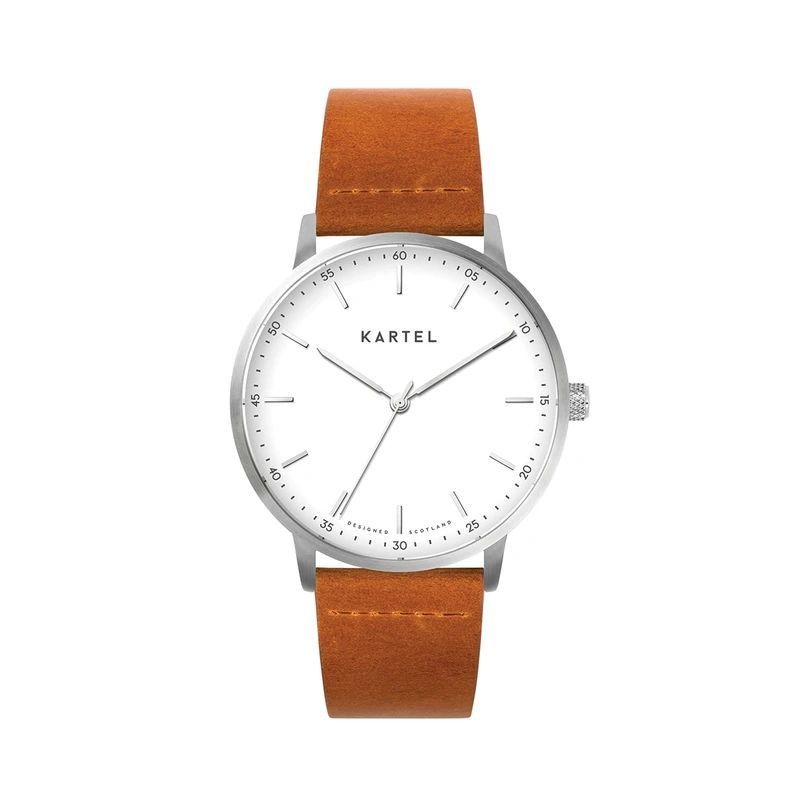 HUME 40MM TAN LEATHER STRAP WATCH
