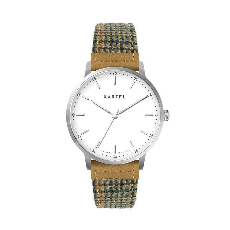 HUME 40MM BROWN FABRIC STRAP WATCH